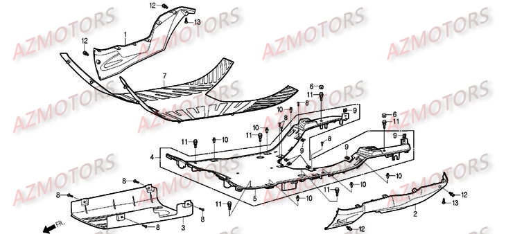 Plancher DAELIM Pièces Scooter DAELIM S2 Carbu 125cc
