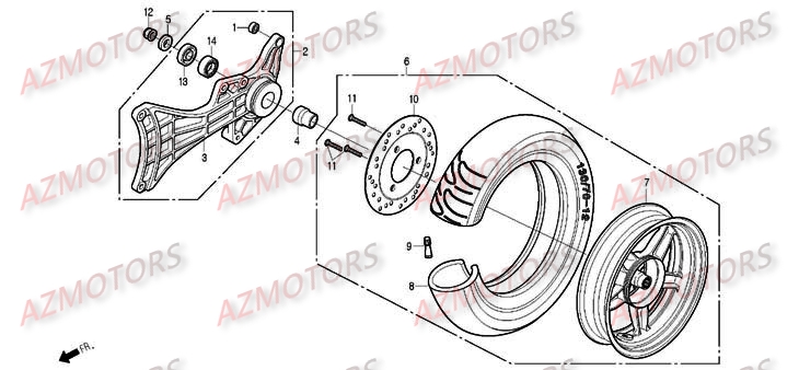 ROUE ARRIERE DAELIM S2 125 CARBU