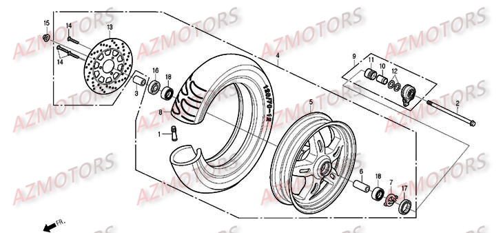 Roue Avant DAELIM Pièces Scooter DAELIM S2 Carbu 125cc
