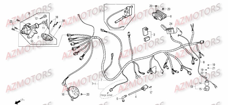 SYSTEME_ELECTRIQUE DAELIM Pièces Moto DAELIM DAYSTAR Carbu 125cc