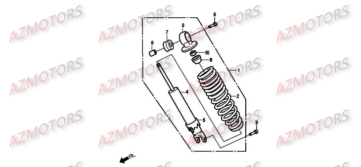 Amortisseur DAELIM Pièces Scooter DAELIM S2 Injection 125cc
