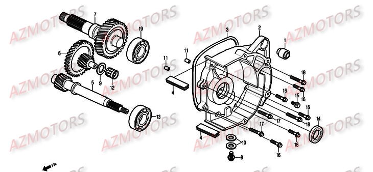 Carter Transmission DAELIM Pièces Scooter DAELIM S2 Injection 125cc
