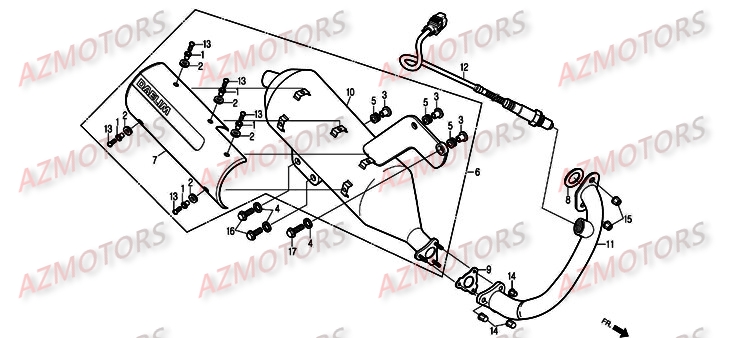 Echappement DAELIM Pièces Scooter DAELIM S2 Injection 125cc
