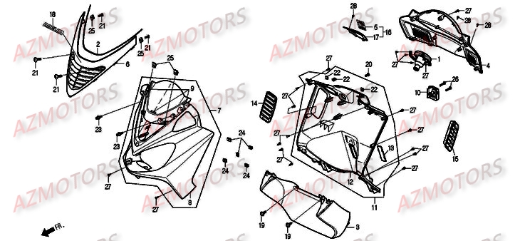 Face Avant DAELIM Pièces Scooter DAELIM S2 Injection 125cc
