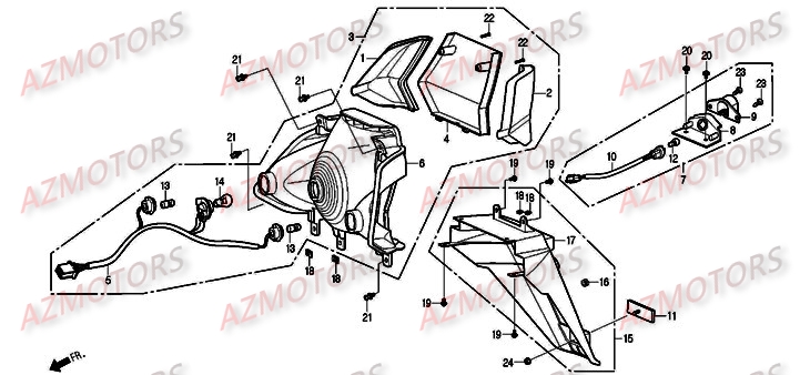 Feu Arriere DAELIM Pièces Scooter DAELIM S2 Injection 125cc
