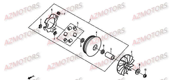 Variateur DAELIM Pièces Scooter DAELIM S2 Injection 125cc
