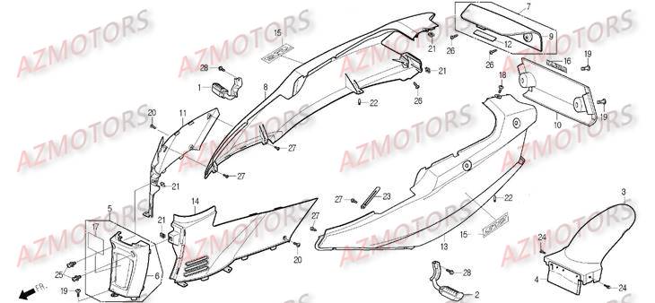 Carenage Arriere DAELIM Pièces Scooter DAELIM S2 Injection 125cc_2009
