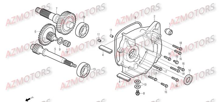 Carter Transmission DAELIM Pièces Scooter DAELIM S2 Injection 125cc_2009
