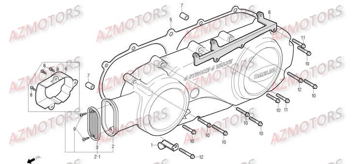 COUVERCLE CARTER GAUCHE DAELIM S2 125 INJECTION 09