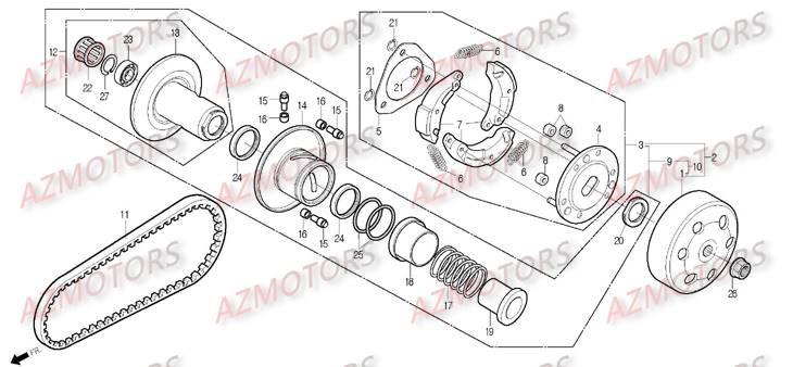 Embrayage DAELIM Pièces Scooter DAELIM S2 Injection 125cc_2009
