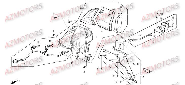 SUPPORT DAELIM (Dernières pièces disponibles) pour FEU ARRIERE de S2 125 INJECTION 09