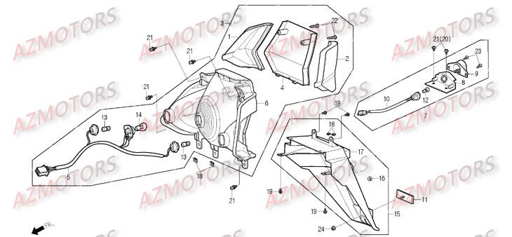 Feu Arriere DAELIM Pièces Scooter DAELIM S2 Injection 125cc_2009
