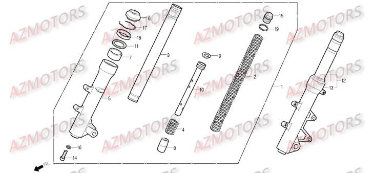 Jambe De Fourche DAELIM Pièces Scooter DAELIM S2 Injection 125cc_2009
