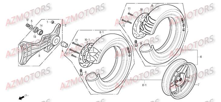 Roue Arriere DAELIM Pièces Scooter DAELIM S2 Injection 125cc_2009
