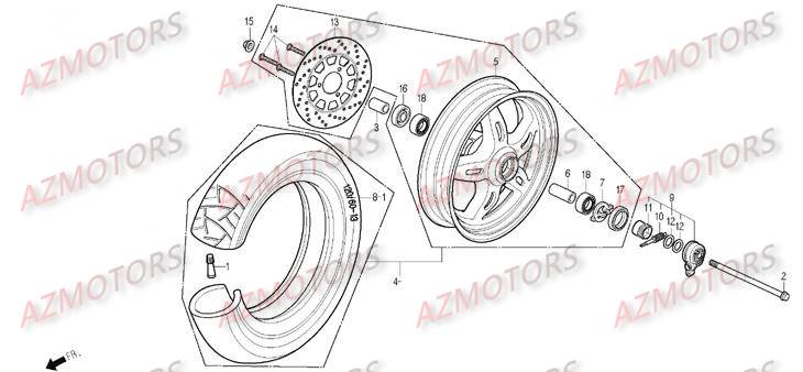 Roue Avant DAELIM Pièces Scooter DAELIM S2 Injection 125cc_2009
