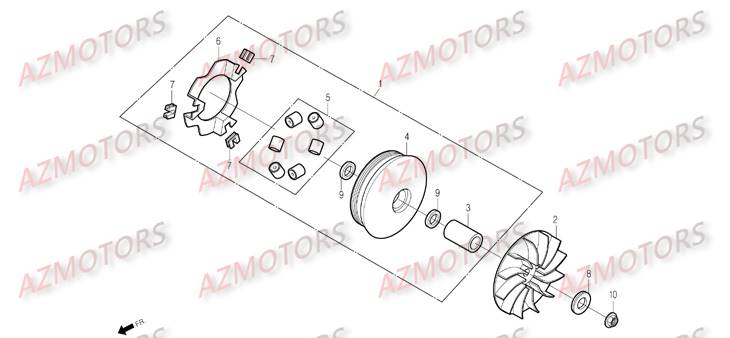 Variateur DAELIM Pièces Scooter DAELIM S2 Injection 125cc_2009
