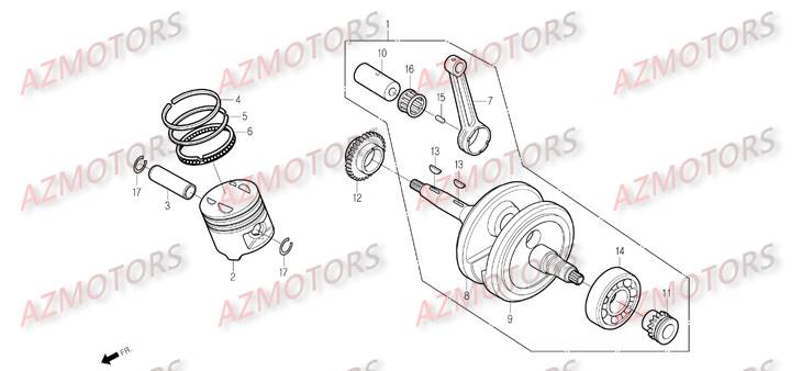 Vilebrequin DAELIM Pièces Scooter DAELIM S2 Injection 125cc_2009
