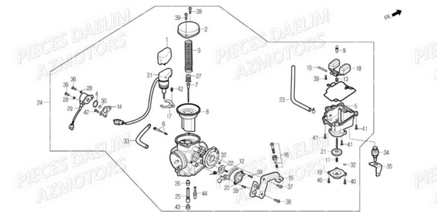 Carburateur DAELIM Pièces Scooter DAELIM S2 250cc
