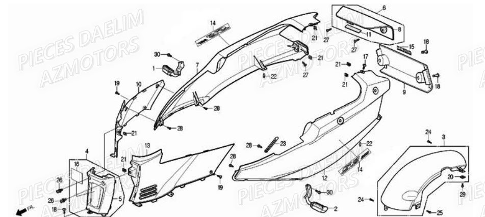 Carenages DAELIM Pièces Scooter DAELIM S2 250cc
