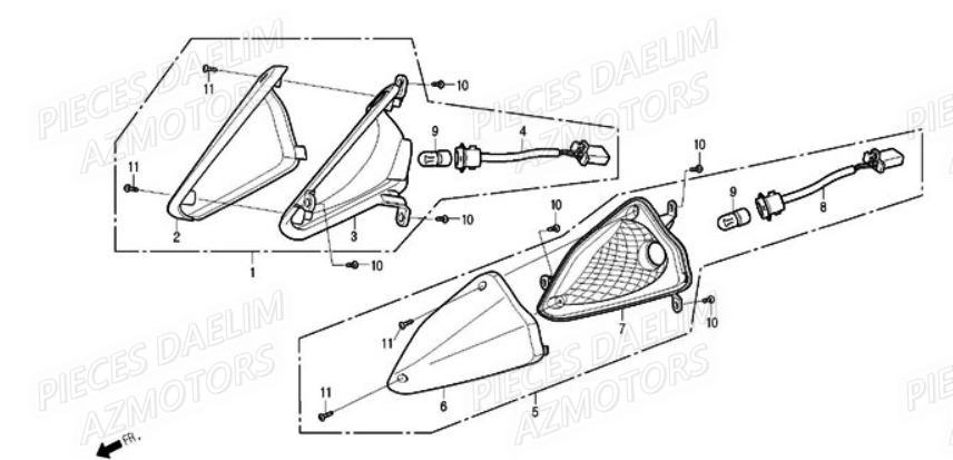 Clignotant Avant DAELIM Pièces Scooter DAELIM S2 250cc
