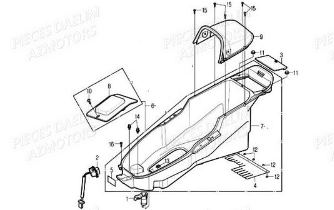 Coffre DAELIM Pièces Scooter DAELIM S2 250cc
