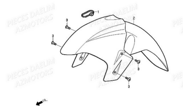 Garde Boue Avant DAELIM Pièces Scooter DAELIM S2 250cc
