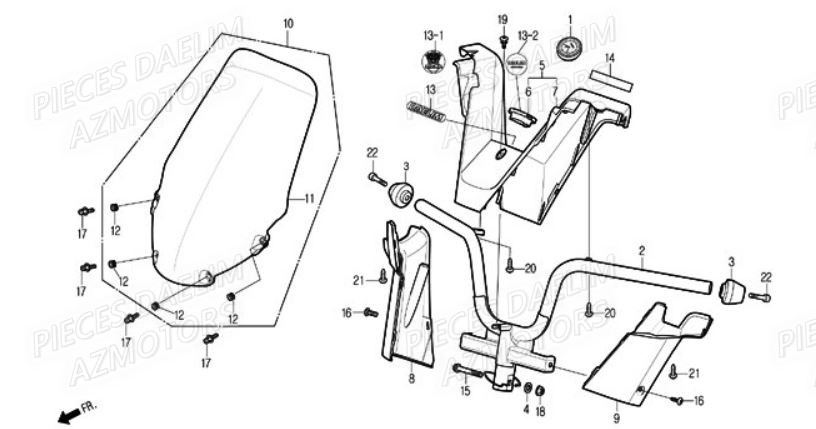 Guidon DAELIM Pièces Scooter DAELIM S2 250cc
