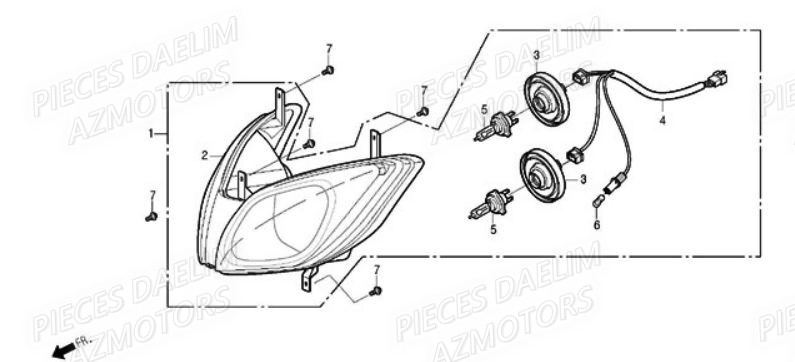 Phare Avant DAELIM Pièces Scooter DAELIM S2 250cc
