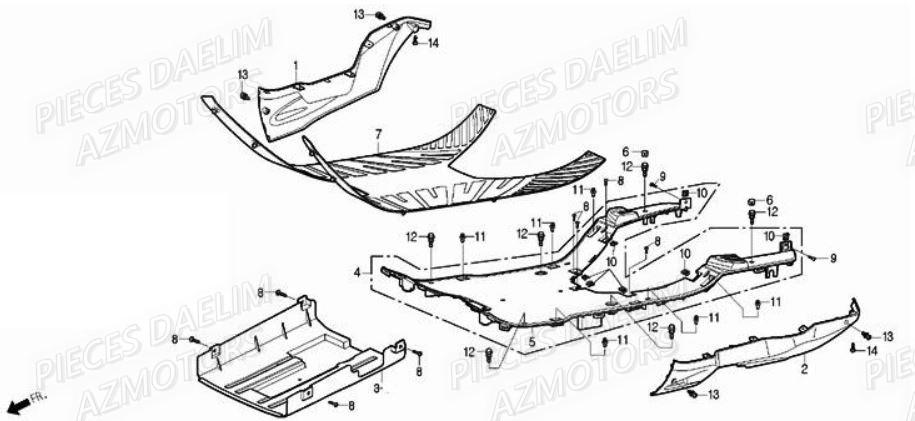 Plancher DAELIM Pièces Scooter DAELIM S2 250cc
