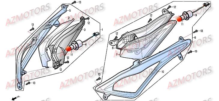 Clignotant DAELIM Pièces Scooter DAELIM S300
