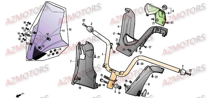 Guidon Pare Brise DAELIM Pièces Scooter DAELIM S300
