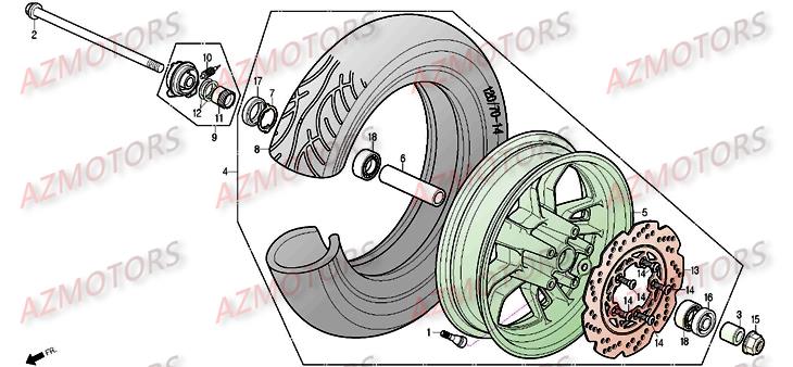 Roue Avant DAELIM Pièces Scooter DAELIM S300
