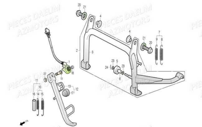 Bequille DAELIM Pièces Scooter DAELIM S3 300cc ABS EU4
