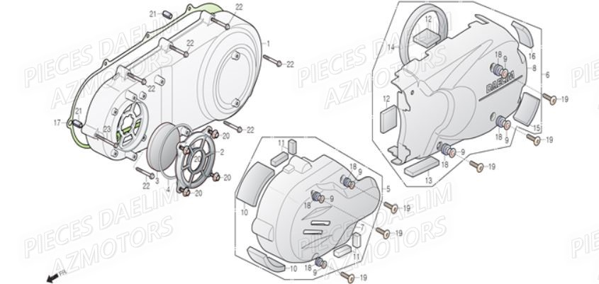 Cache Carter DAELIM Pièces Scooter DAELIM S3 300cc ABS EU4
