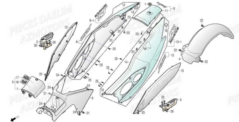 Carenages DAELIM Pièces Scooter DAELIM S3 300cc ABS EU4

