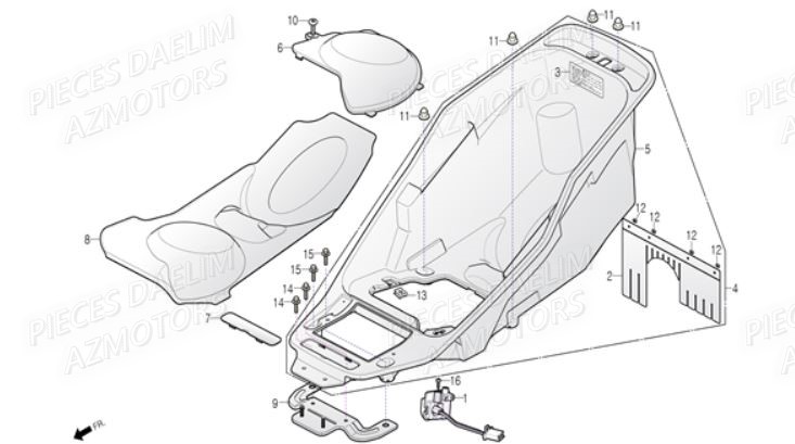 Coffre DAELIM Pièces Scooter DAELIM S3 300cc ABS EU4
