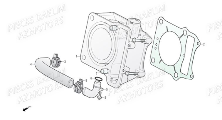 Cylindre DAELIM Pièces Scooter DAELIM S3 300cc ABS EU4
