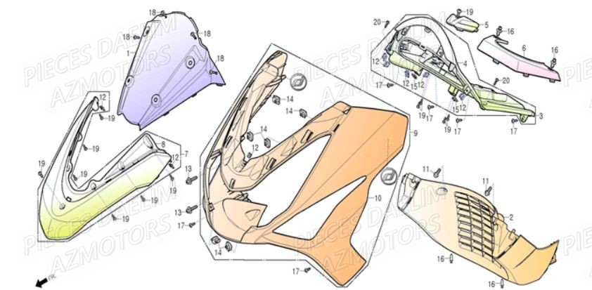 Face Avant DAELIM Pièces Scooter DAELIM S3 300cc ABS EU4
