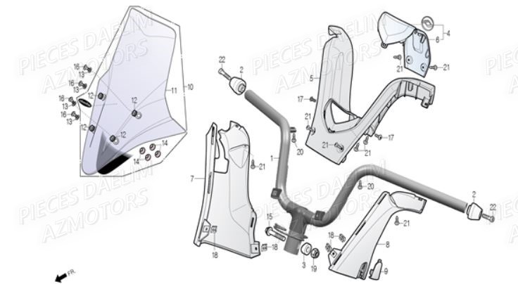Guidon DAELIM Pièces Scooter DAELIM S3 300cc ABS EU4
