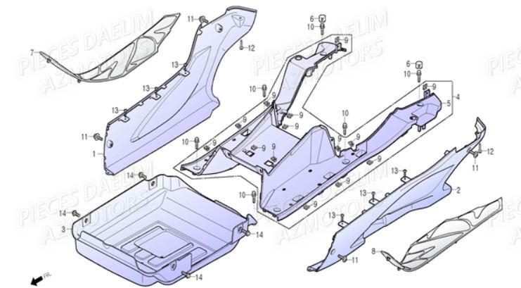 Plancher DAELIM Pièces Scooter DAELIM S3 300cc ABS EU4
