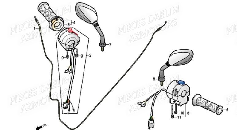 Retroviseur DAELIM Pièces Scooter DAELIM S3 300cc ABS EU4
