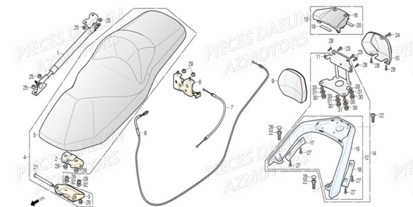 Selle DAELIM Pièces Scooter DAELIM S3 300cc ABS EU4
