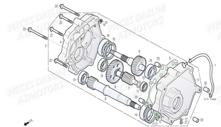 Transmission DAELIM Pièces Scooter DAELIM S3 300cc ABS EU4

