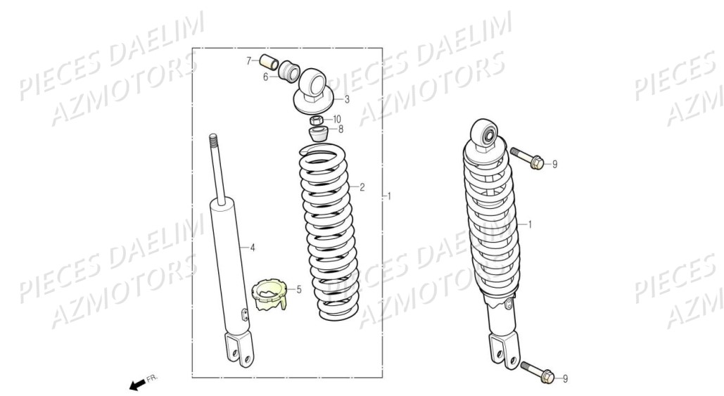 AMORTISSEUR DAELIM S3 125 ABS EURO4