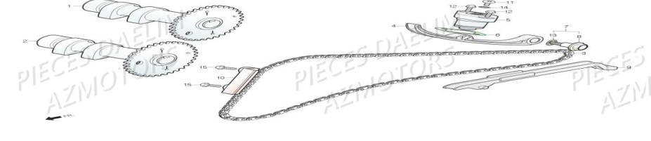 Arbre A Came DAELIM Pièces Scooter DAELIM S3 TOURING 125cc EURO4 "ABS"
