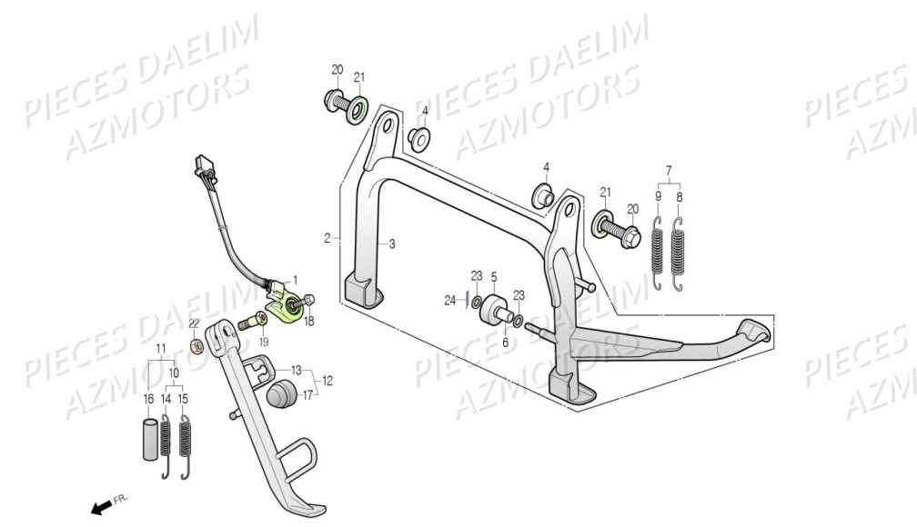 Bequilles DAELIM Pièces Scooter DAELIM S3 TOURING 125cc EURO4 "ABS"
