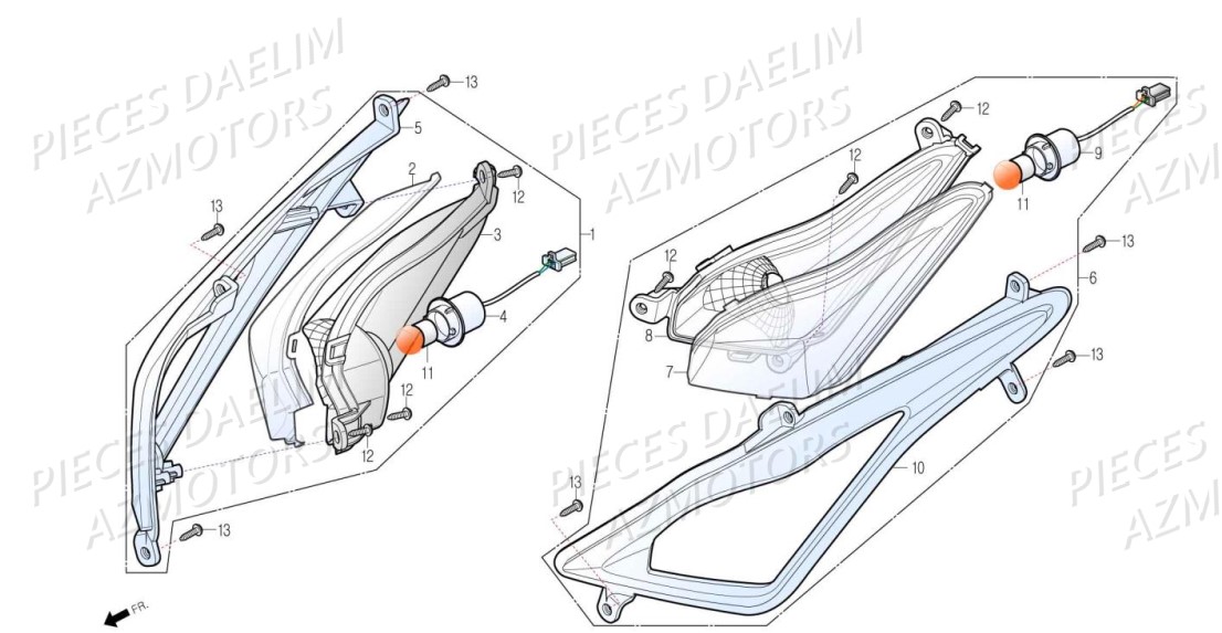 Clignotants DAELIM Pièces Scooter DAELIM S3 TOURING 125cc EURO4 "ABS"
