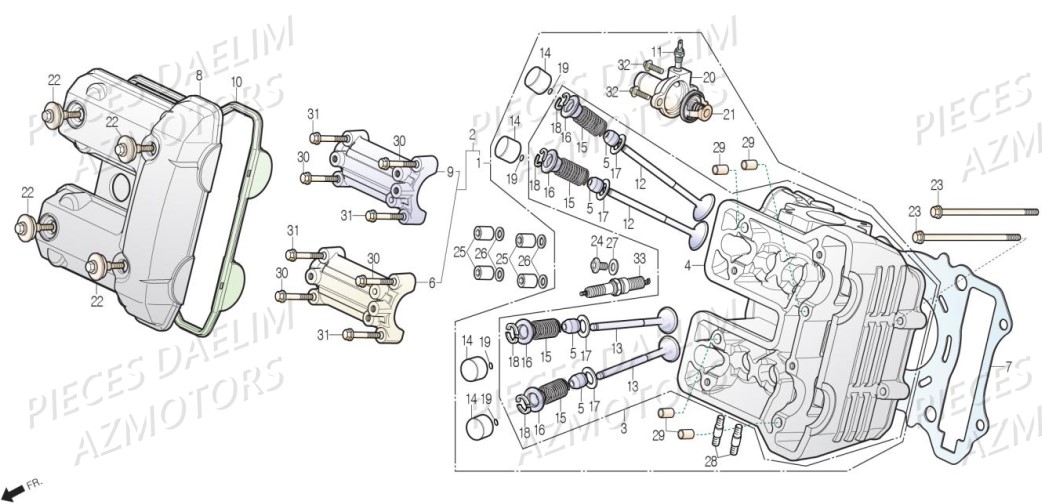 Culasse DAELIM Pièces Scooter DAELIM S3 TOURING 125cc EURO4 "ABS"
