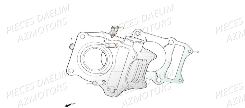 Cylindre DAELIM Pièces Scooter DAELIM S3 TOURING 125cc EURO4 "ABS"

