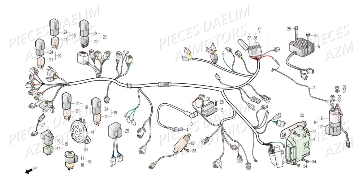 EQUIPEMENT-ELECTRIQUE DAELIM Pièces Scooter DAELIM S3 TOURING 125cc EURO4 "ABS"